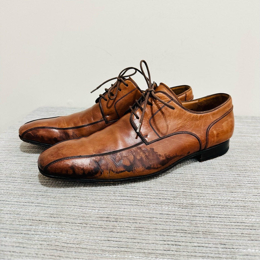 Magnanni Men Dress Shoes Size Us 10,5 M Cognac Brown Oxford Leather